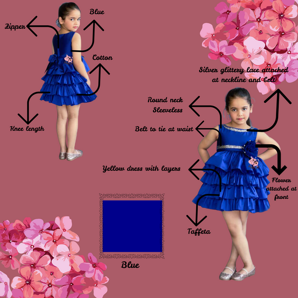 BLUE SHIMMERY SILK DRESS