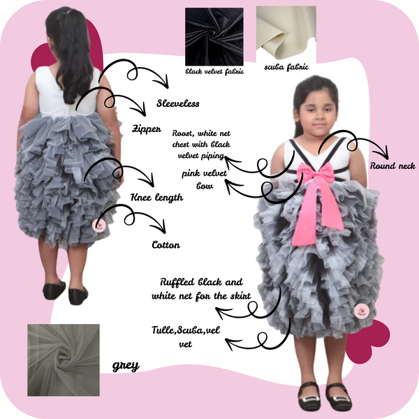 Black and white ruffled dress