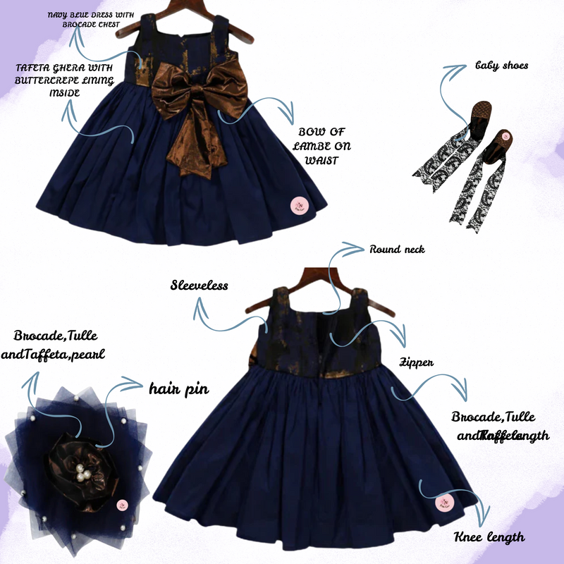 TINY TOTS NAVY-BLUE DRESS SET