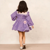 Elegant Lavender Velvet Full Sleeves Dress for Special Occasions