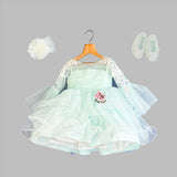 Blue pearl lacy frilled dress