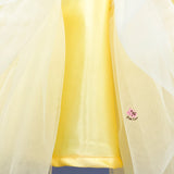 Puff Sleeves And Ruffle Hem Yellow Fancy Dress