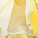 Puff Sleeves And Ruffle Hem Yellow Fancy Dress