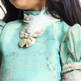 Chanderi Woven Full Sleeves Multi-colour Floral Printed Dress