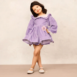 Elegant Lavender Velvet Full Sleeves Dress for Special Occasions