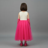 EXQUISITE ELEGANT ONE SHOULDER GOWN WITH ATTACHED FLOWER DETAIL FEATURING FRILLED GHAGRA & SKIRT