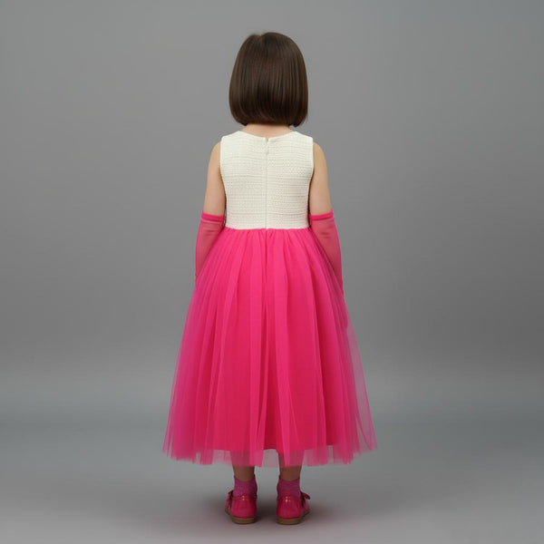 EXQUISITE ELEGANT ONE SHOULDER GOWN WITH ATTACHED FLOWER DETAIL FEATURING FRILLED GHAGRA & SKIRT