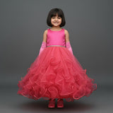 DAZZLE IN ELEGANCE NET FLARED PARTY GOWN ADORNED WITH EXQUISITE DIAMOND DETAIL AT THE FRONT