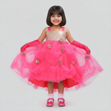 TINY TOTS DRAPED PINK GOWN