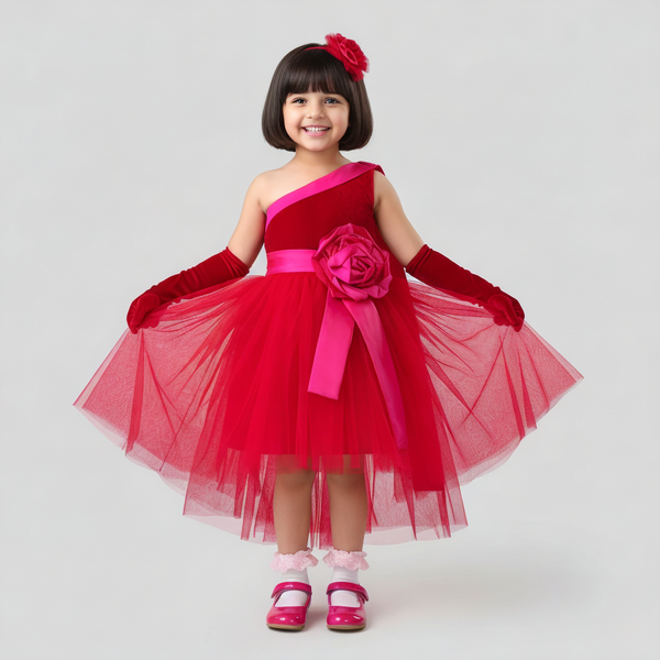 Little Vikings Red Party Gown