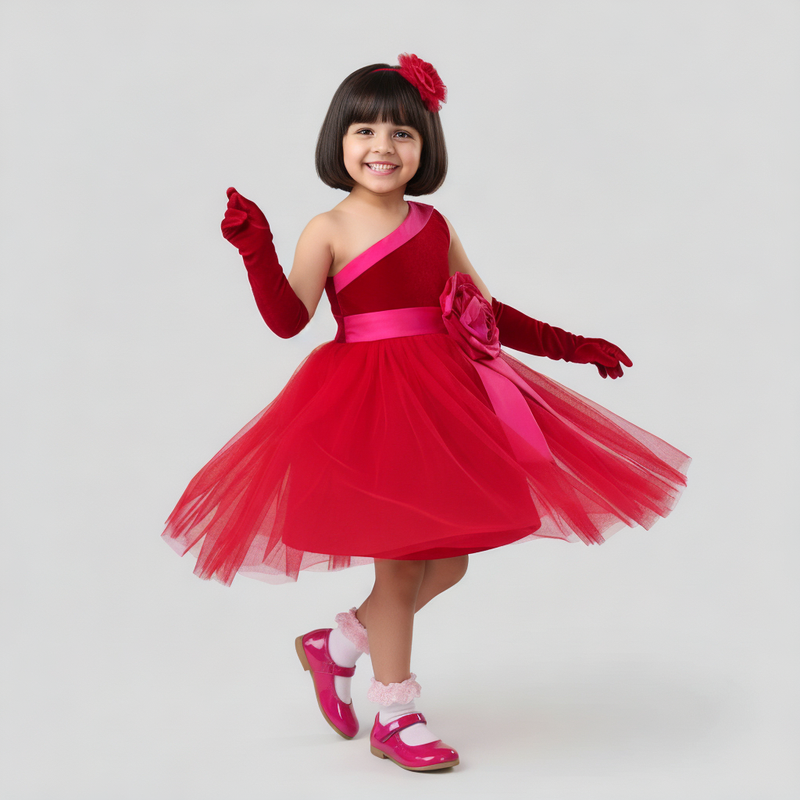 Little Vikings Red Party Gown