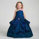 Cheeky Monkeys Royal Blue Silk Draped Gown