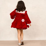 Elegant Red Velvet Full Sleeves Dress for Special Occasions