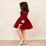 Elegant Red Velvet Full Sleeves Dress for Special Occasions