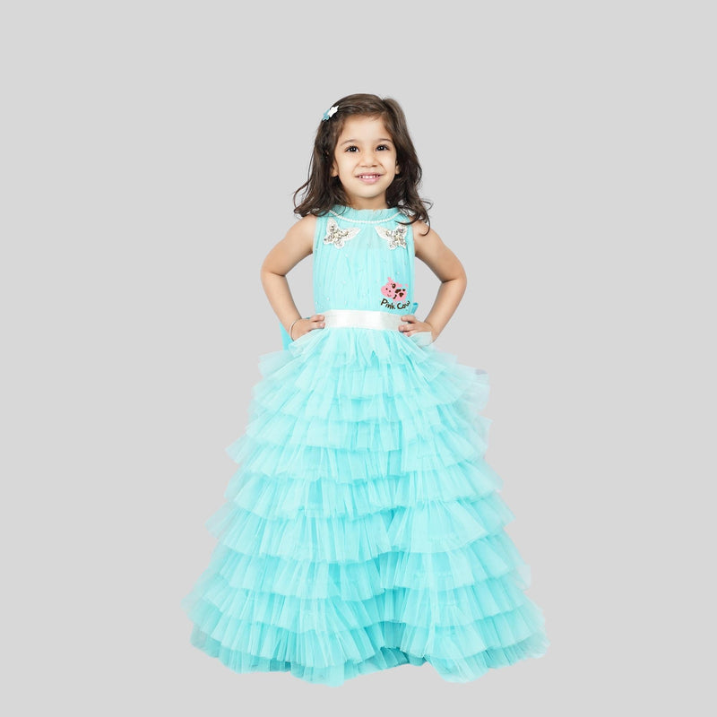 TWIRL AND WHIRL RUFFLE GOWN