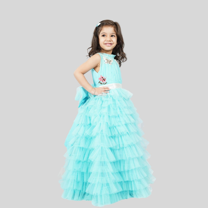 TWIRL AND WHIRL RUFFLE GOWN