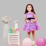 Frilly lavender dress with black bow