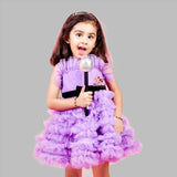 Frilly lavender dress with black bow