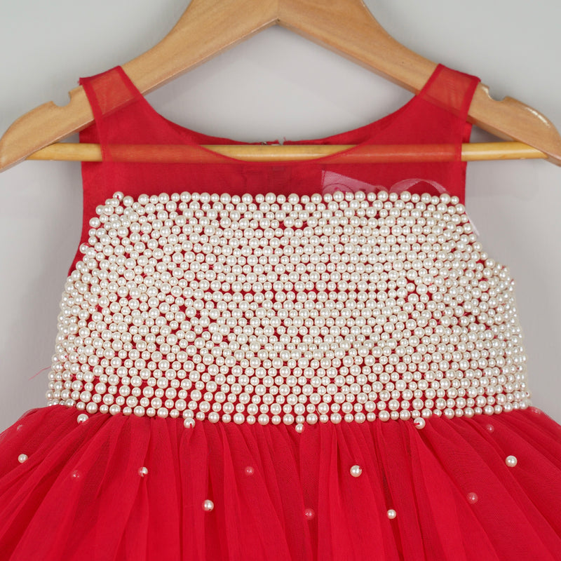 Red Net Layered Dress