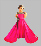 Pink Layered silk gown