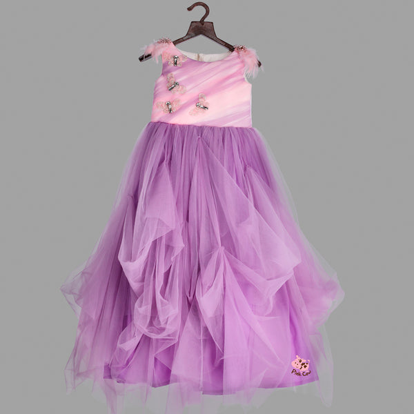 Butterfly Lavender Draped Gown