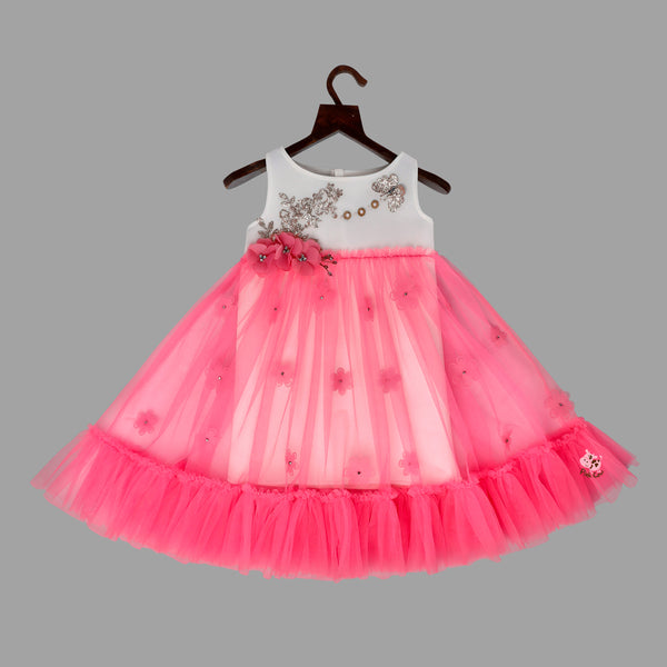 Net frilly fancy frock in Pink
