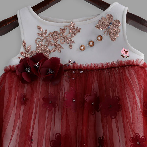 Net frilly fancy frock in Brown