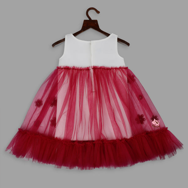 Net frilly fancy frock in Wine