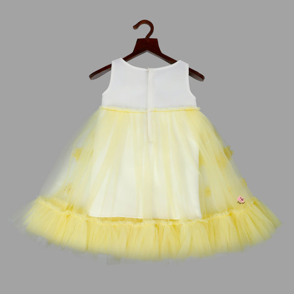 Net frilly fancy frock in Yellow