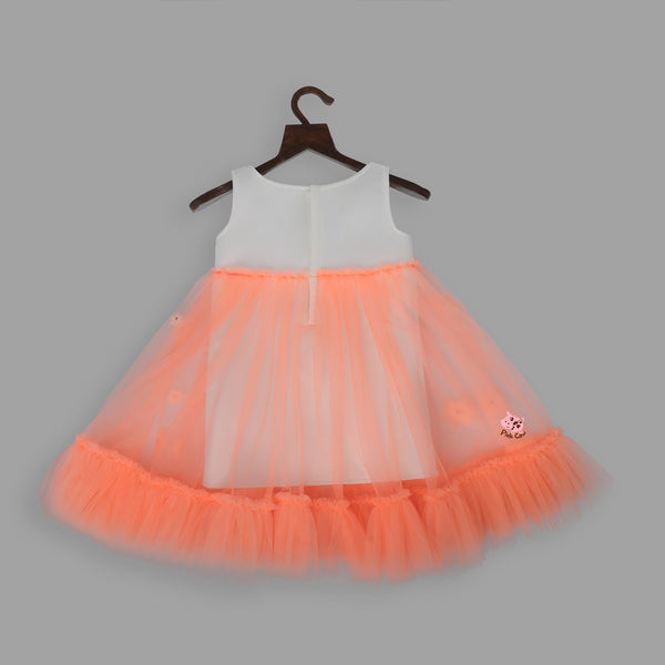 Net frilly fancy frock in Peach