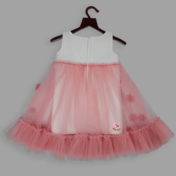 Net frilly fancy frock in Old rose