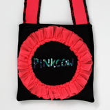 Black & Pink Scuba Bag Embellished with Net Frill & Sequence