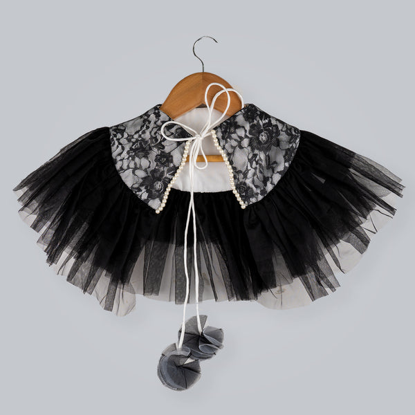 Black and white shrug with frill