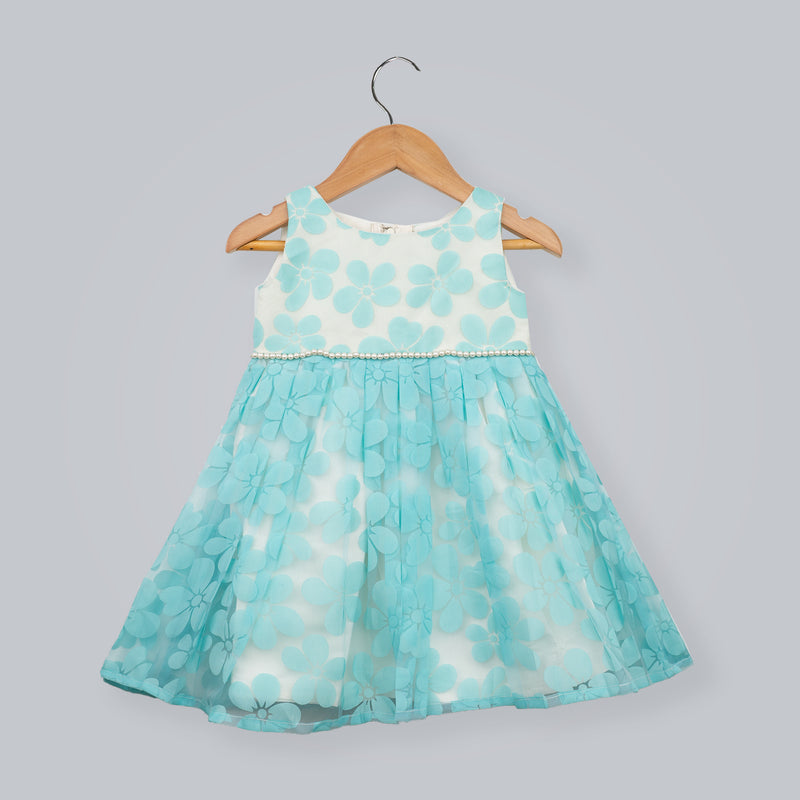 Aqua blue floral dress