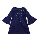 Royal Blue Dress with Pearl Embellished