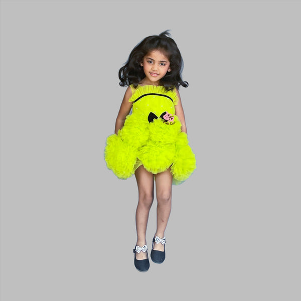 Little Vikings Lime Green Dress